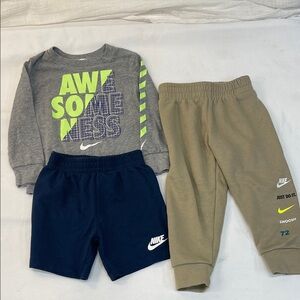 Nike Kids Olive Joggers and Navy Shorts Set - Olive & Navy size boys 2T
